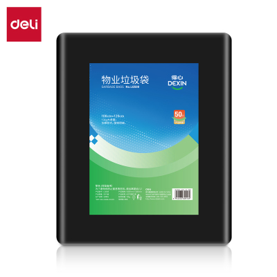 得力得心LQ508物业垃圾袋(黑色)100cmx120cm(50只/包)大号平口