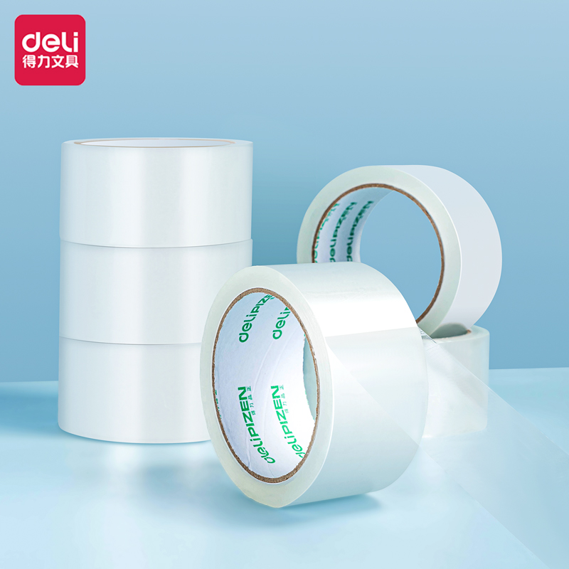 得力品正30911封箱胶带48mm*60y*45um(6卷/筒)(普透)包装粘性好