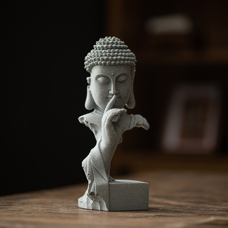 中式释迦牟尼佛像摆件青砂石鱼缸造景园艺桌面茶室装饰品如来茶宠,家居饰品,装饰摆件,淘宝优惠券,粉丝福利购,淘宝优惠卷