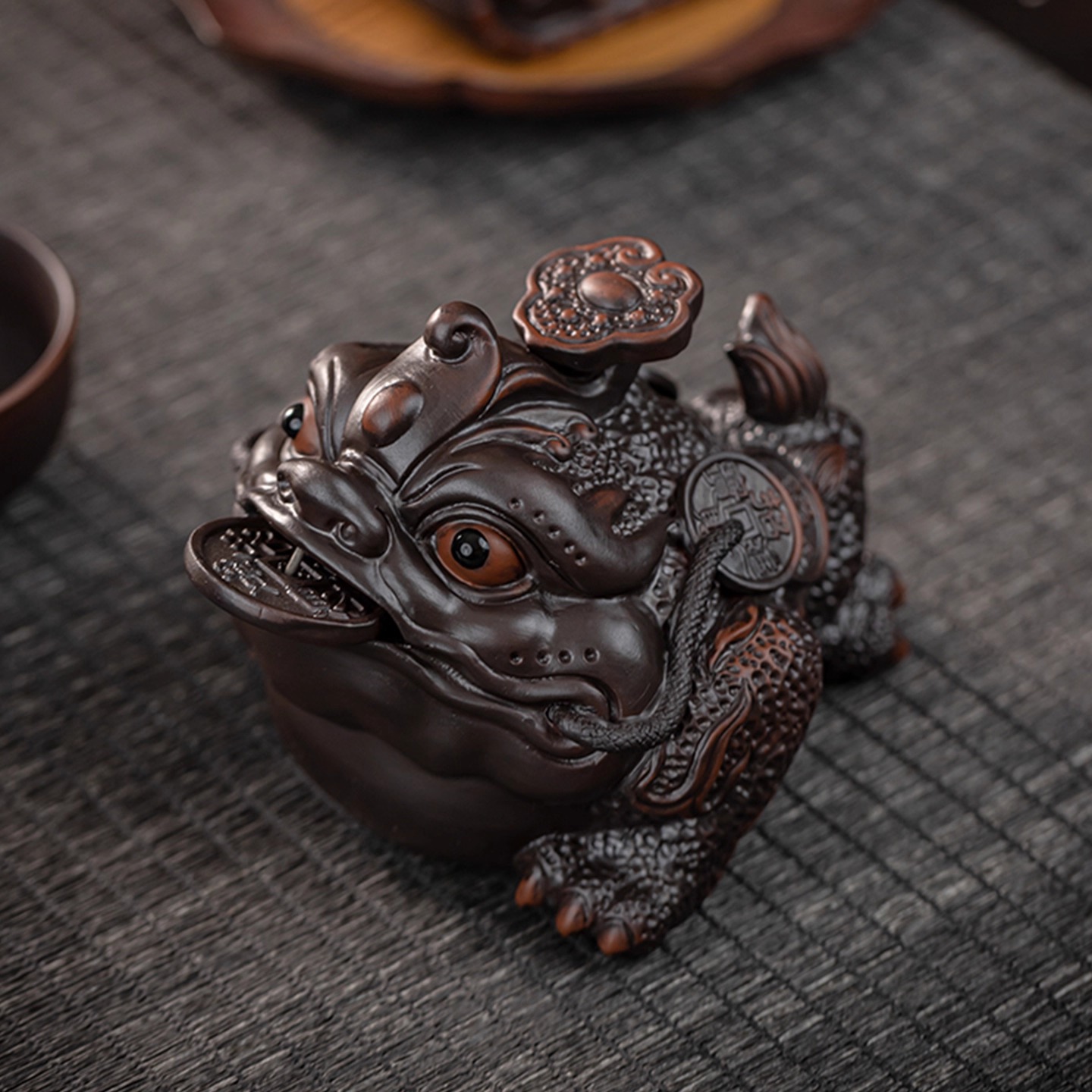 紫陶精品创意茶宠摆件马到成功可养茶台茶桌摆办公室茶具配件装饰