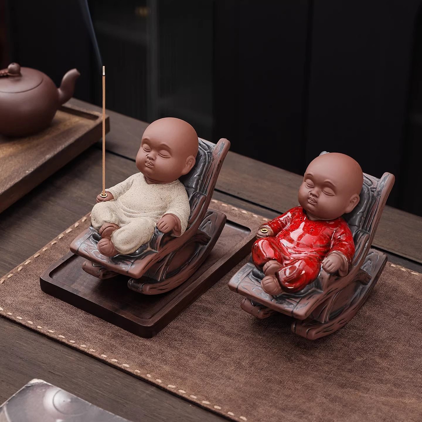 摇摇椅小和尚线香炉创意香插香座禅意茶室香薰炉摆件插香器工艺品,家居饰品,桌面摆件,淘宝优惠券,粉丝福利购,淘宝优惠卷