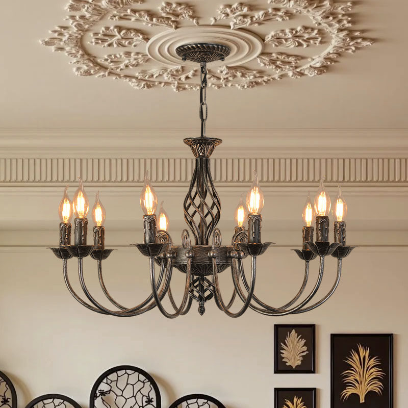 魔匠艺人法式复古客厅灯创意高级氛围感主卧室灯黑酷铁艺蜡烛吊灯,家装灯饰光源,客厅吊灯,淘宝优惠券,粉丝福利购,淘宝优惠卷