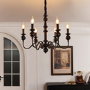 魔匠艺人法式 蜡烛吊灯客厅氛围感主卧室餐厅黑色铁艺创意木艺灯具