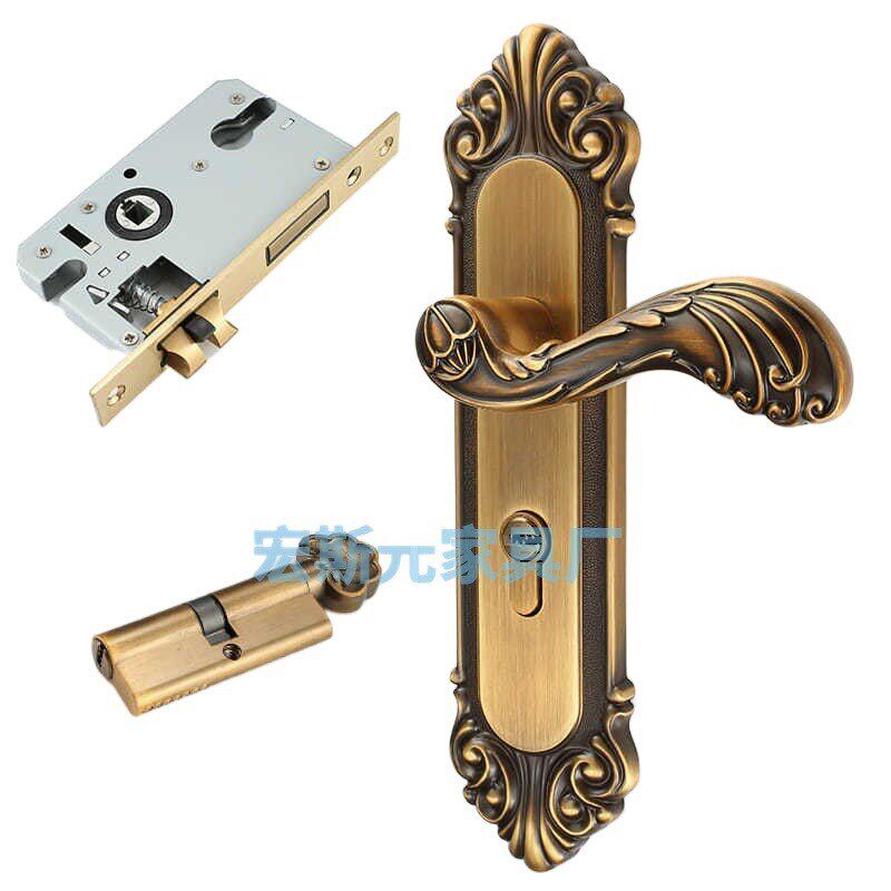 Hsy1欧式门锁室内 卧室 通用型家用实木房间门锁具静音套装门锁把