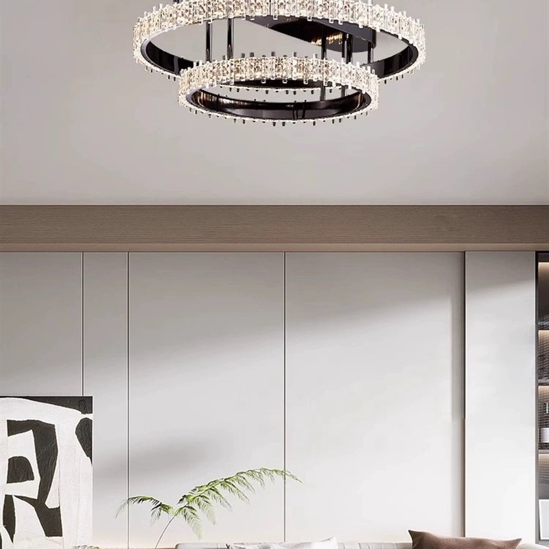 意式极简约客厅吸顶灯轻奢大气家用主卧灯设计师创意新款圆环灯具