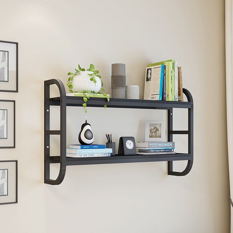 RI0T墙上书架铁艺壁挂置物架墙面花架家用餐厅装饰隔板酒架儿童收