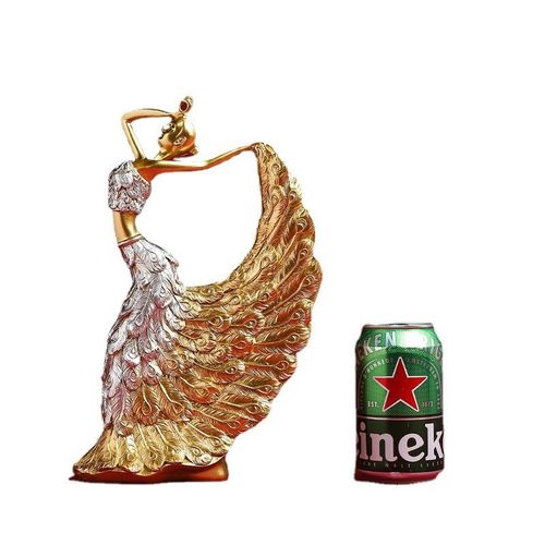 欧式古典创意孔雀舞者优雅美女工艺品树脂摆件家居饰品婚房装饰品