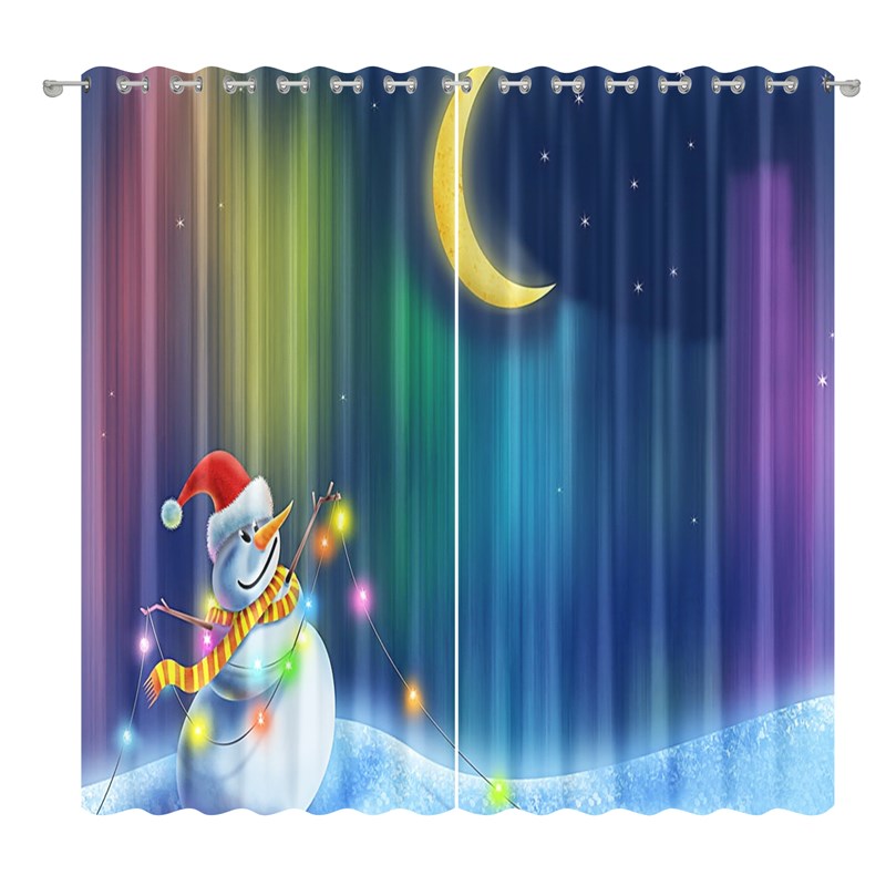 热销新款圣诞窗帘布卧室客厅阳台遮光帘办公室酒店隔热帘定制
