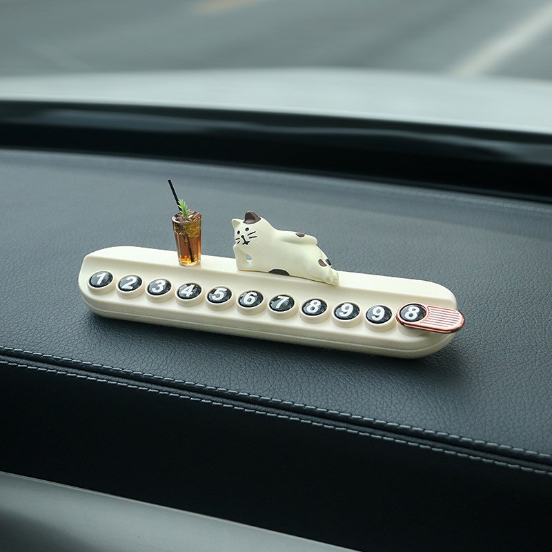 汽车临时停车牌号码牌移车挪车电话车载创意高级女生车内饰品摆件