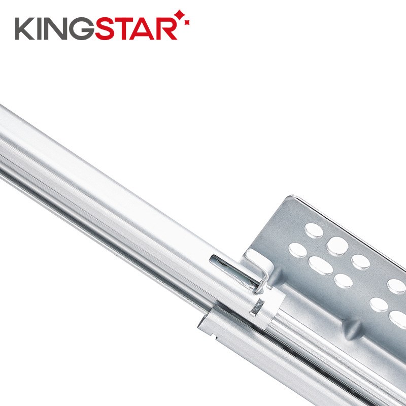 G6三节隐藏反弹滑轨把手款书柜衣柜橱柜抽屉静音托底轨轻奢导轨