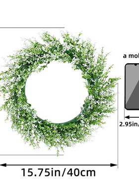 Spring Wreath 春季尤加利花环2024跨境仿真花环门挂家居装饰