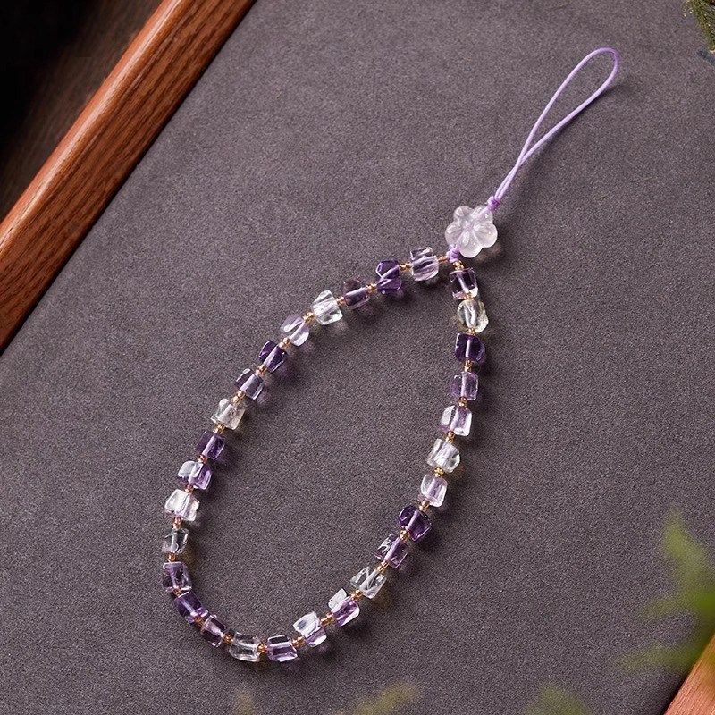 吉绳记九紫离火运势饰品手机挂件紫水晶方糖配饰粉水晶幸运花挂饰,节庆用品/礼品,挂饰/生肖挂饰,淘宝优惠券,粉丝福利购,淘宝优惠卷