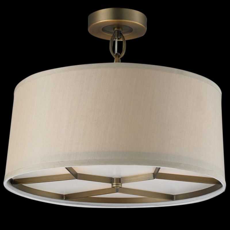 美式全铜简欧创意艺术客厅书房卧室餐厅灯别墅样板房布罩吸顶灯