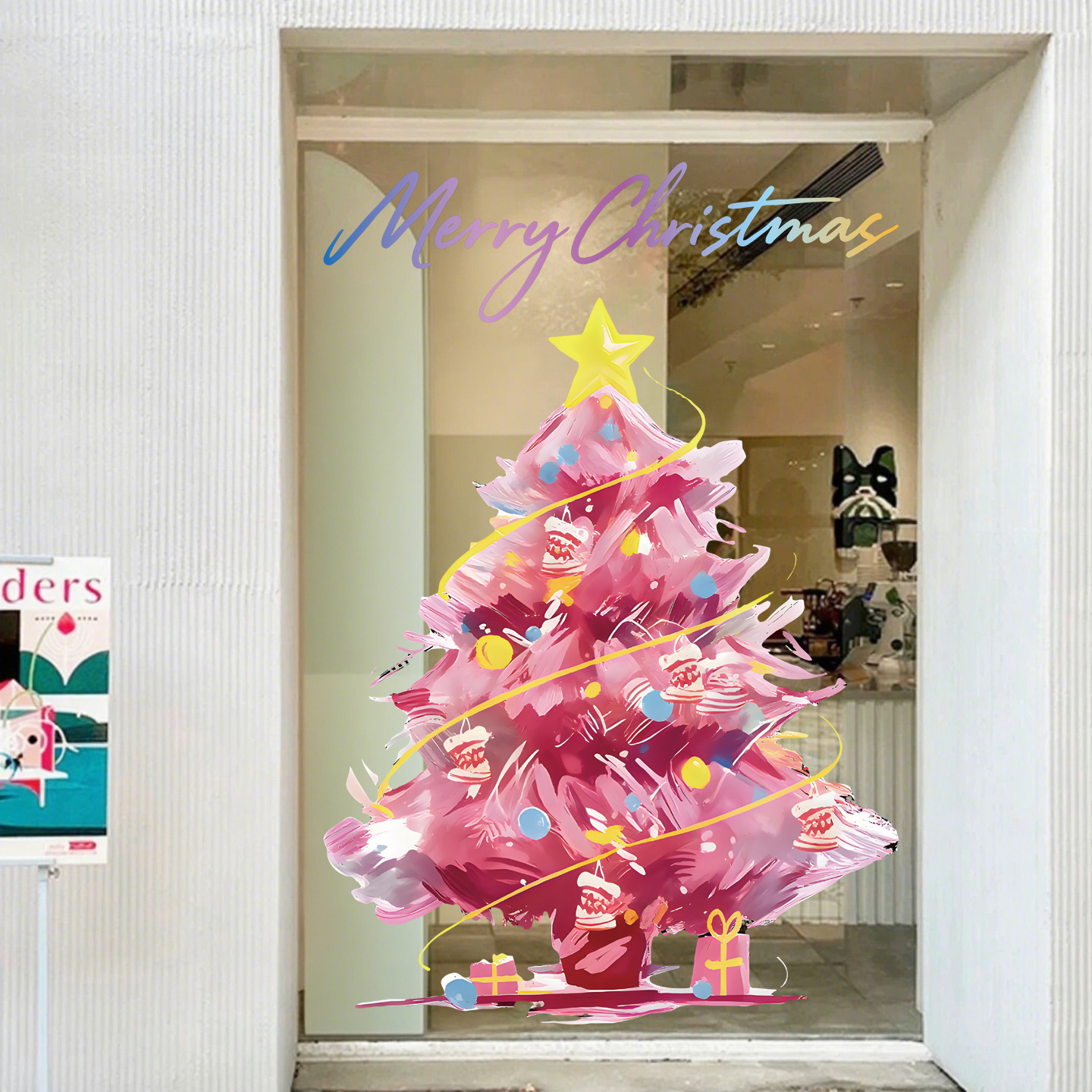 圣诞吊坠圣诞树雪花玻璃静电窗花