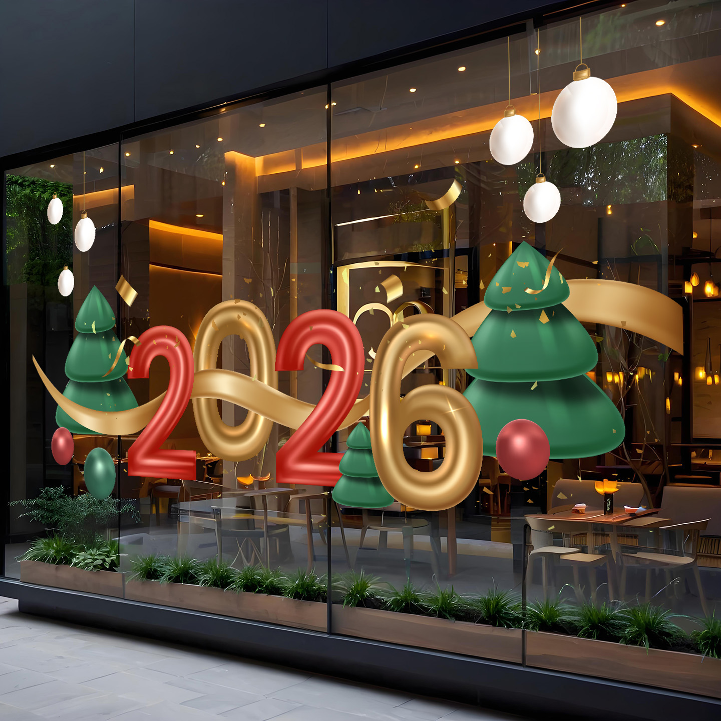 2026圣诞元旦玻璃窗花贴新年