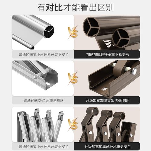 伸缩晾衣杆可折叠推拉式阳台家用晒被子神器室外户外飘窗晾晒衣架