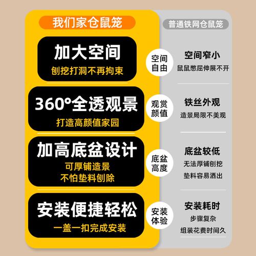 仓鼠笼子亚克力透明饲养笼仓鼠金丝熊小宠笼子大的便宜用品大全