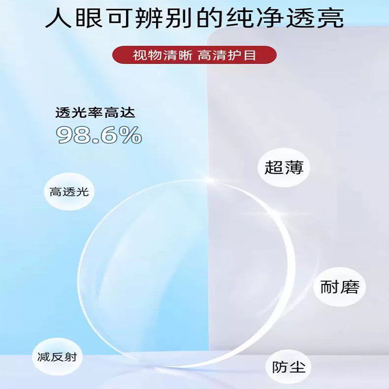 明月镜片度数散光1.56非球面超薄近视防蓝光1.71眼镜片PMC