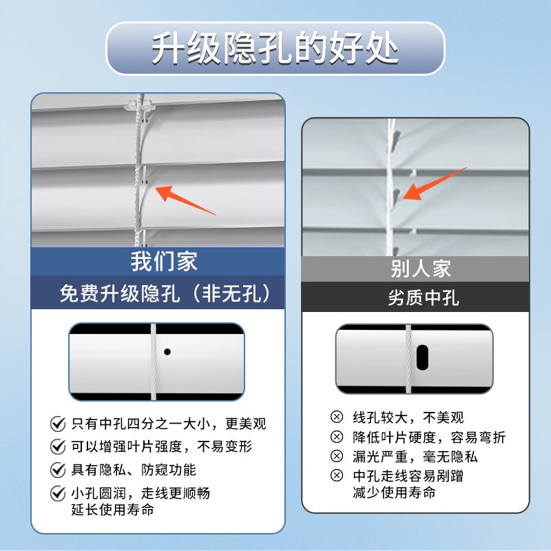 防窥铝百叶窗帘免打孔卫生间浴室厕所厨房卧室防水遮X挡帘遮光卷