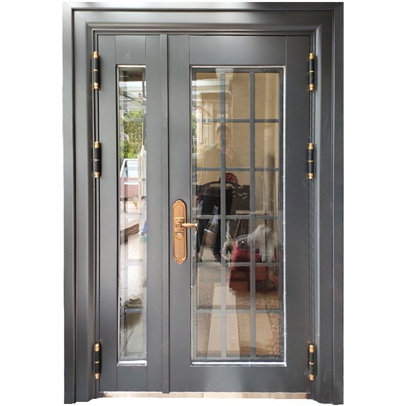 甲级家用锌c合金仿真铜别墅进户防盗大门氟碳漆烤漆门金雕木纹定