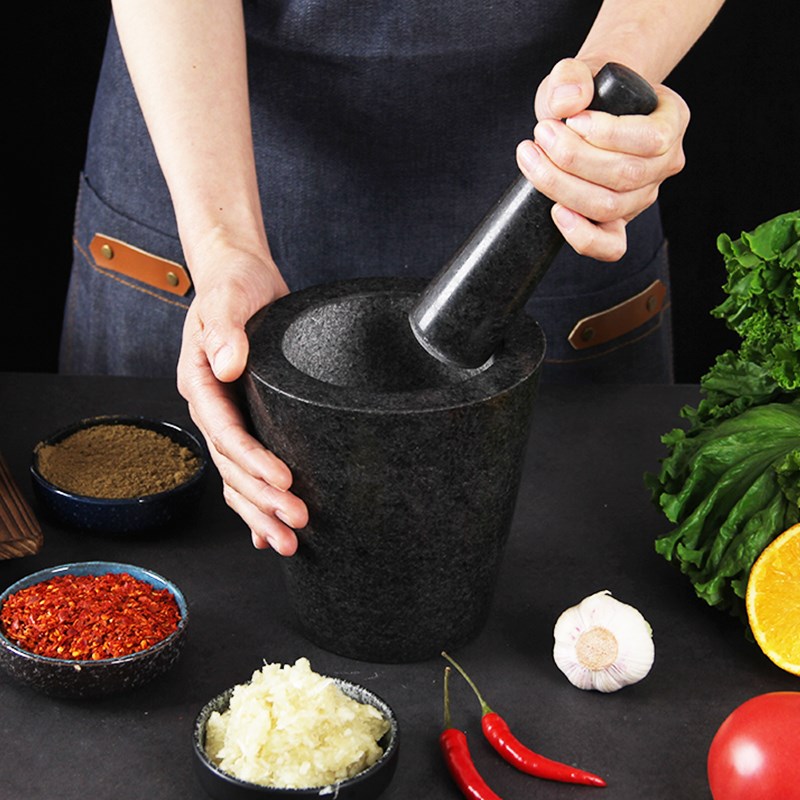 蒜臼子捣蒜器石臼对窝家用砸蒜蓉压剥蒜钵蒜泥研钵捣药老式花岗岩