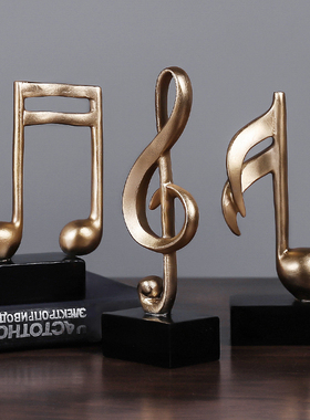 【曼塔】复古金色音符书架摆件家居简约酒柜装饰品书柜小现代摆设