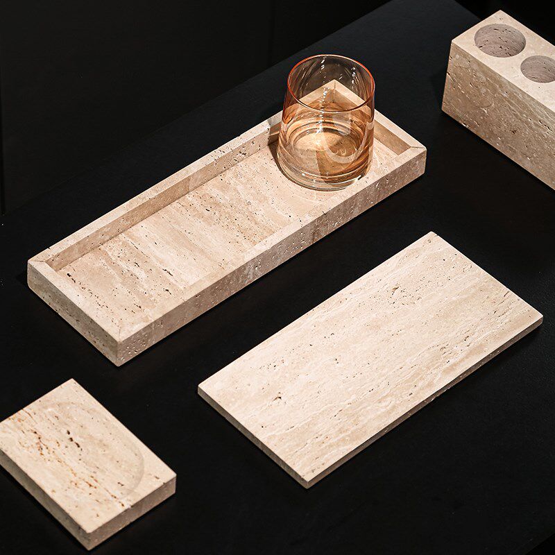 侘寂风天然黄洞石托盘置物架浴室洗漱台面收纳大理石W酒店漱口杯,家庭/个人清洁工具,浴室角架/置物架,淘宝优惠券,粉丝福利购,淘宝优惠卷