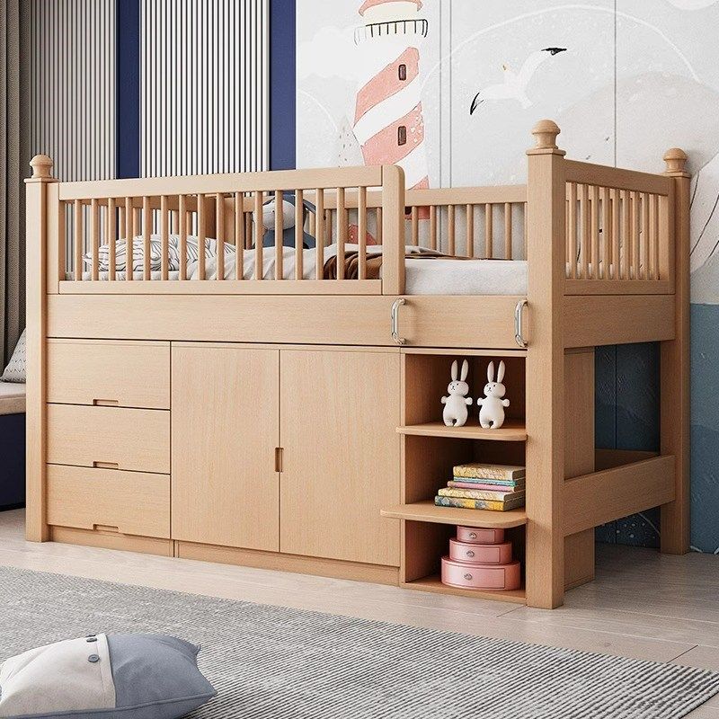 实木儿童床带衣柜收纳储物u小户型简约书桌一体高低床多功能半高,住宅家具,儿童床/儿童抽拉床,淘宝优惠券,粉丝福利购,淘宝优惠卷