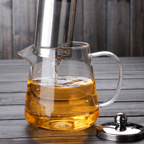 玻璃公道杯分茶器带茶漏一体式套装大号加厚耐热304不锈钢过滤网