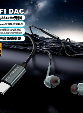 TypeC有线入耳式HIFI无损音乐游戏耳机384kHz数字解码DAC手机通用