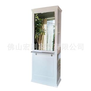 外贸理发店镜台柜一体台式双面美发镜子发廊专用化妆镜发廊