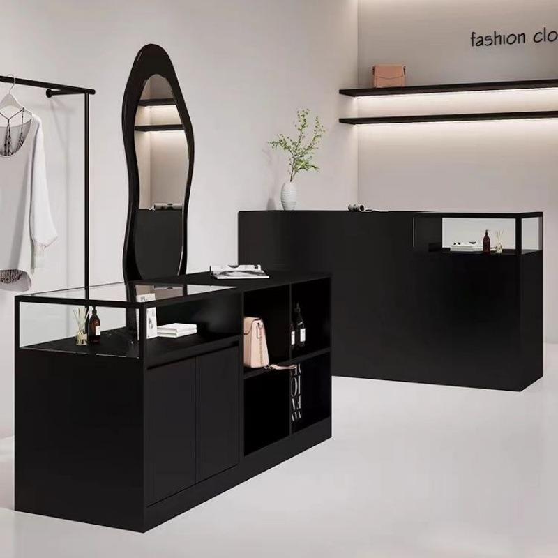 服装店中岛中岛柜收银台储物展示台流水吧台摆件女装陈列玻璃柜台