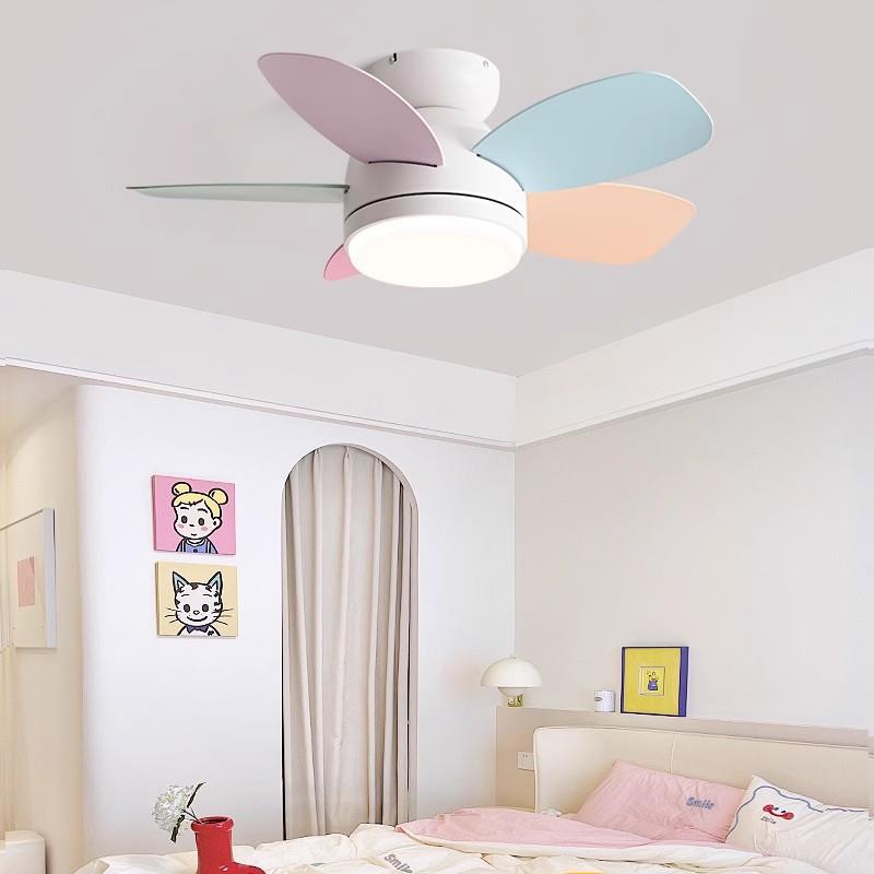 儿童房风扇灯2025新款现代简约电扇吊灯家用灯扇一体灯卧室吊扇灯