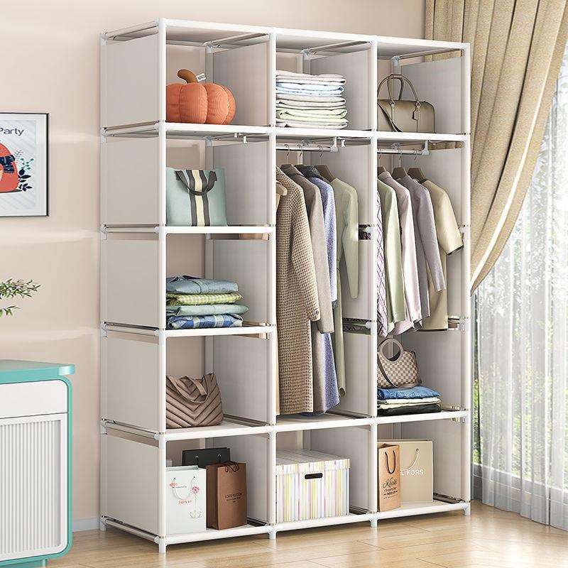 挂衣架落地卧室衣帽架室内简易布衣柜家用收纳架多层储物置物架子