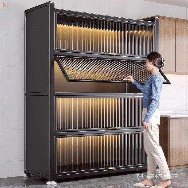 厨房置物架落地餐边柜储物柜子多层家用客厅微波炉收纳橱柜