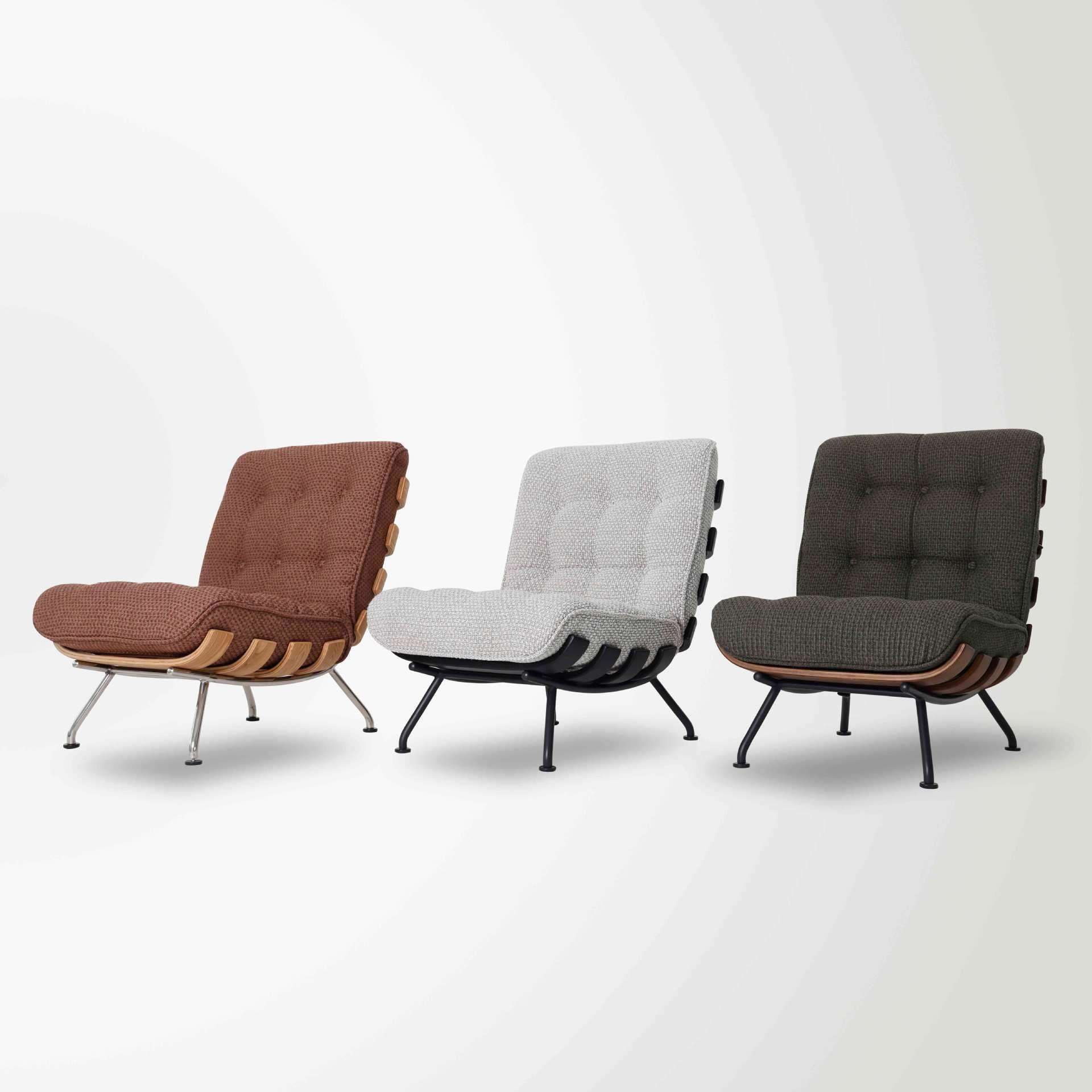 Tacchini脊骨椅意式极简沙发椅木条沙发椅中古设计师躺椅软垫沙发