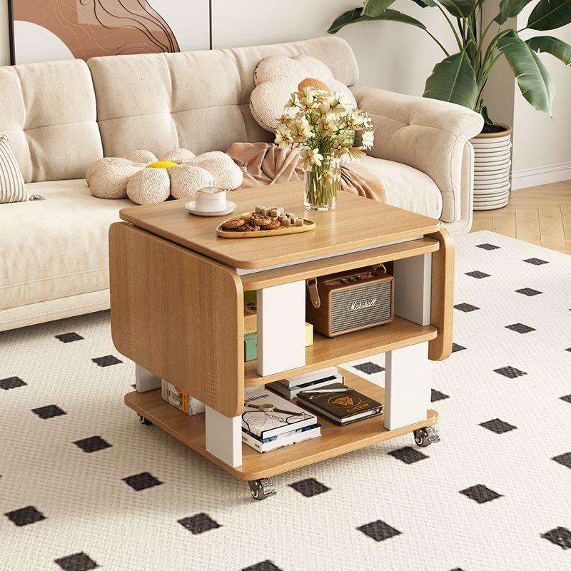 小户型家用折叠茶几餐桌两用多功能简约边几客厅可移动沙发边柜子