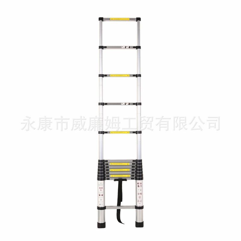 出口加厚伸缩梯子3.8米铝合金工程梯折叠升降便携户外竹节梯阁楼
