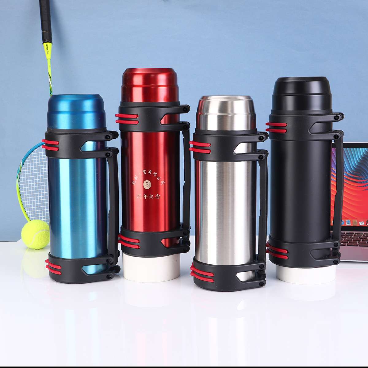 跨境不锈钢手提壶旅游壶保温水杯大容量户外运动水壶广告旅游壶