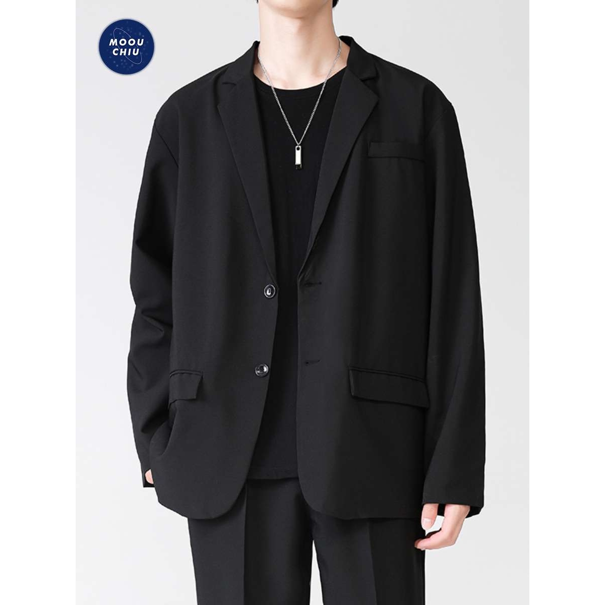 沐丘男装∣雅痞帅气宽松学院风休闲西装外套男dk制服韩版潮流西服