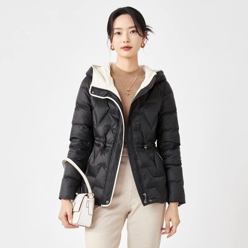 娜家白鸭绒短款羽绒服
