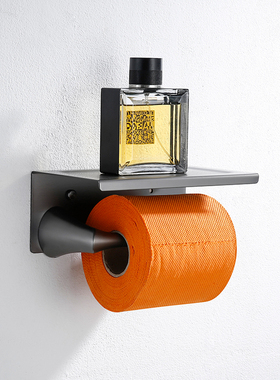 德国极简枪灰色30n4不锈钢免打孔纸巾架卫生间手机置物厕所卷纸架