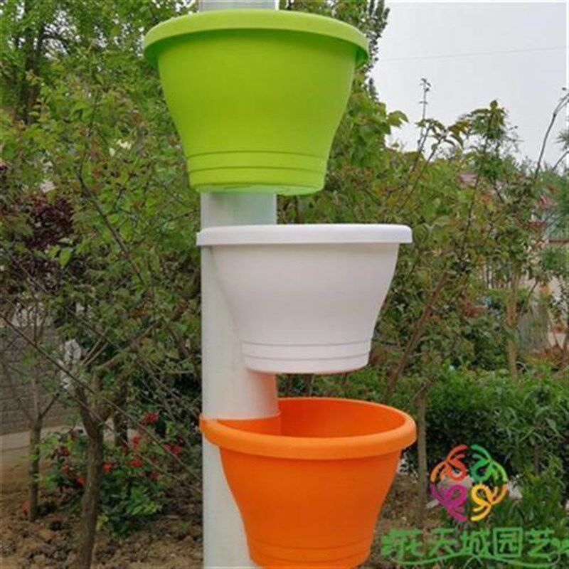 创意捆绑式壁挂花盆阳台圆形排水管道捆扎盆塑料树脂吊兰植物花盆