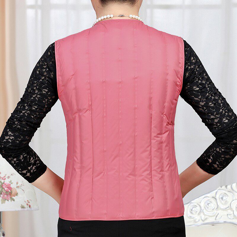 中老年羽绒马甲女妈妈装加肥大码轻薄羽绒服特体短款羽绒内胆马夹