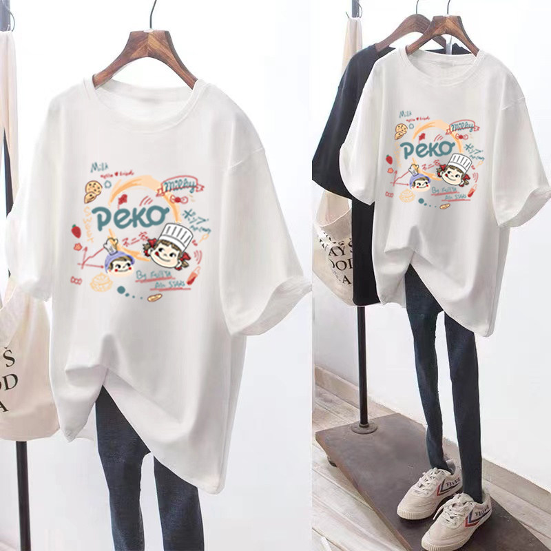 孕妇装夏季上衣遮屁股q韩版中长款小个子宽松大码白色纯棉短袖t恤