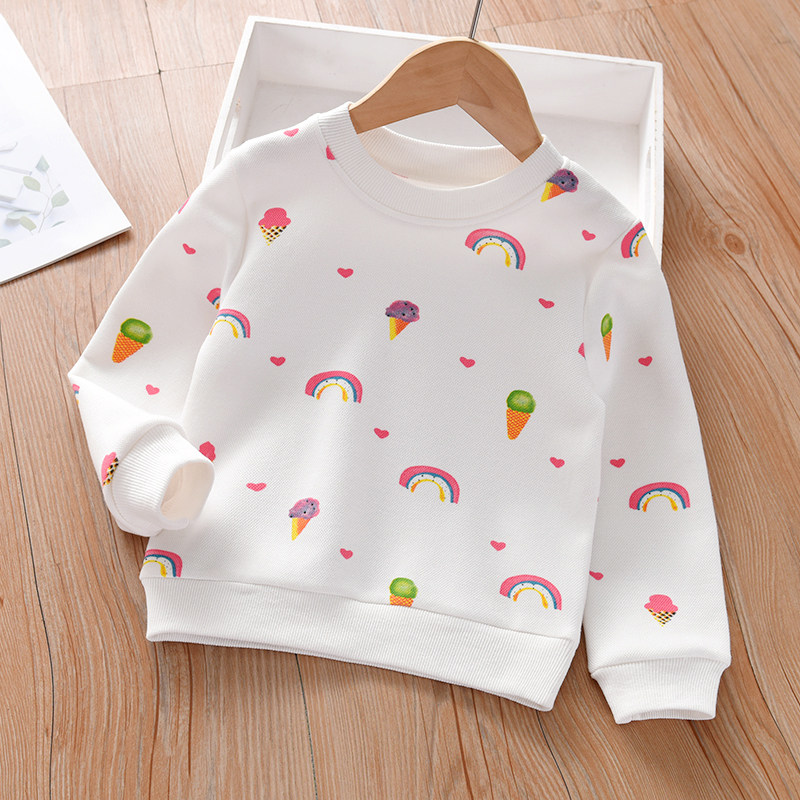 女童厚T恤春秋新款小童圆领T恤儿童外穿纯棉单褂3女孩长袖洋派上