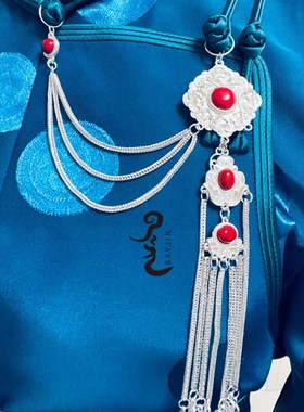 民族风胸挂压襟蒙古族藏族胸花镶嵌挂饰扣挂中国风配饰品复古古典