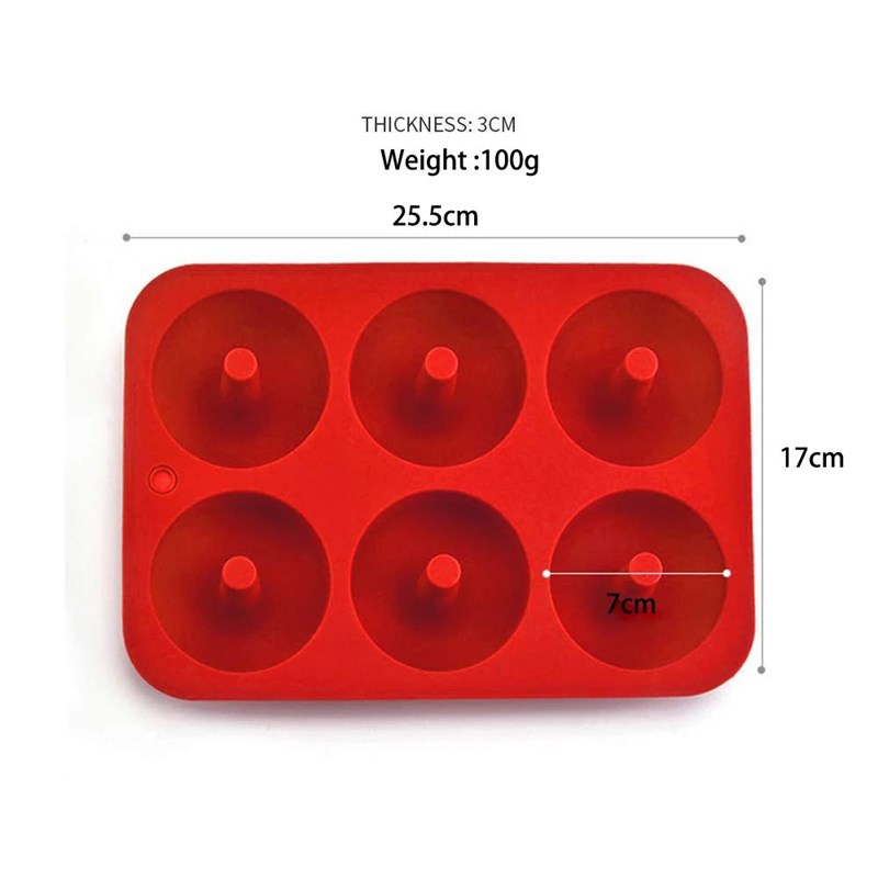 6 Holes Silicone Donut Mold BaBgel Pan Non Stick Baking Heat