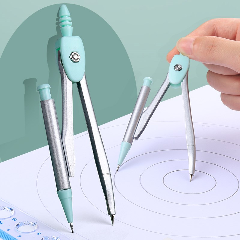 7Pcs/Set Ruler Compass with Metal box GeometrQy Maths Drawin