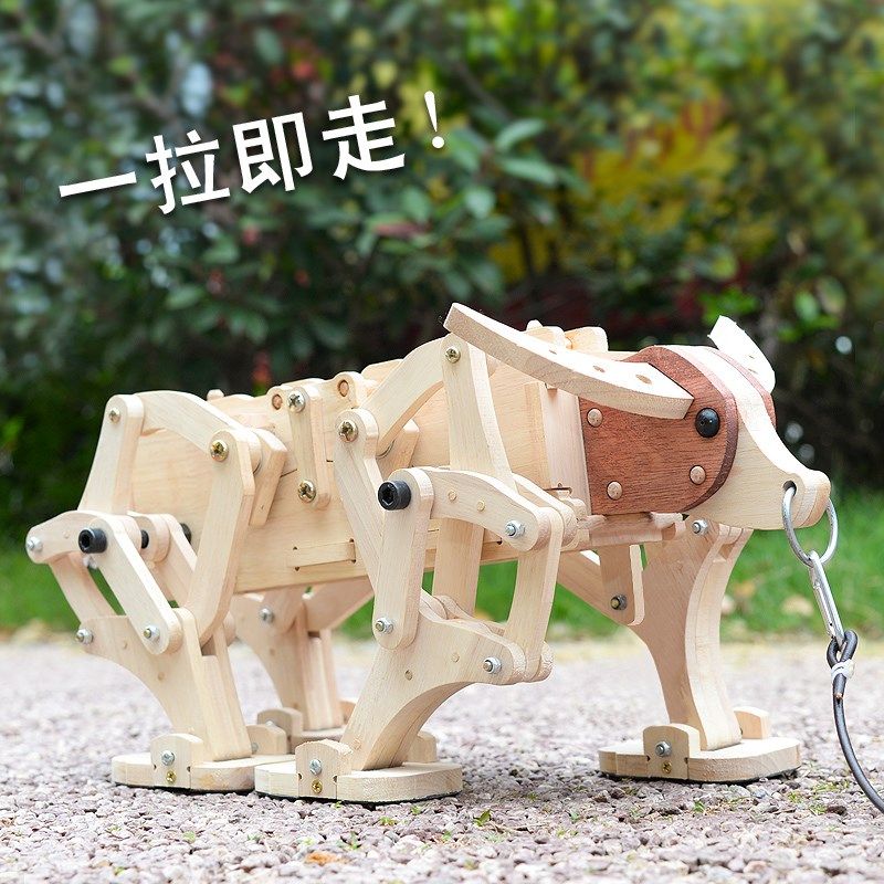 木牛流马诸葛亮h三国发明攻城车木质会动机械玩具模型手工益智diy